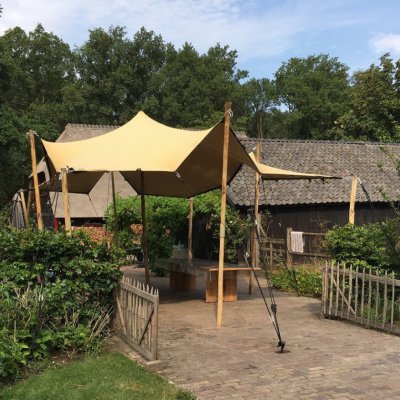 stretchtent 5x7,5 meter huren bos verhuur barneveld